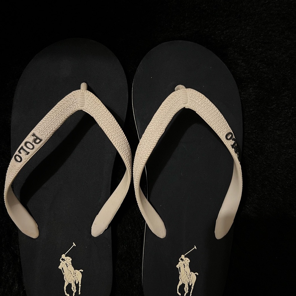 Polo by Ralph Lauren kids blue and white Flip Flops new never worn